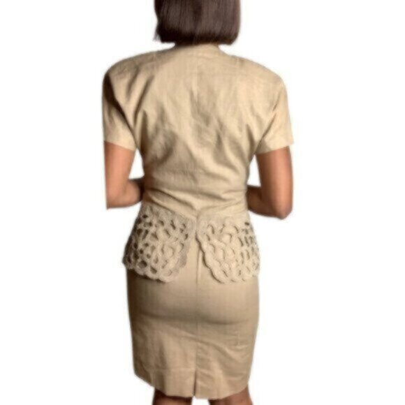 Pia Rucci Tan Vintage Two Piece Skirt Suit Set - Picture 6 of 15